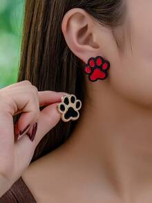 1對時尚爪形耳釘,多種風格選擇 - 金黃色 - 查看 1