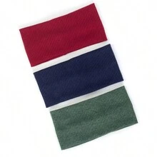 1pc Outdoor Sports & Yoga Ribbed Headband, Elastic & Stretchy Knitted Hair Accessory In Solid Color - Burgundy - View 6