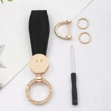 时尚猫爪造型汽车钥匙扣，创意个性化水钻字母钥匙扣，行李箱配件，多种颜色可选，优质材料 - 黑色 - 查看 8