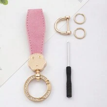 时尚猫爪造型汽车钥匙扣，创意个性化水钻字母钥匙扣，行李箱配件，多种颜色可选，优质材料 - 黑色 - 查看 7