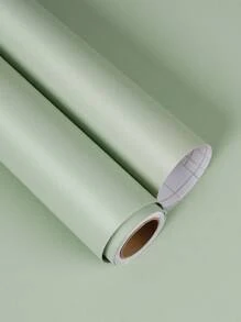 1 Roll New Solid Color Self Adhesive Vinyl Wallpaper Living Room Wardrobe Furniture Stickers PVC Waterproof Morandi Color Contact Paper - Mint Green - View 3