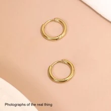 1-5 Pairs Of 8MM Gold Huggie Hoop Earrings For Women Men Small Hoop Earrings Cartilage Helix Daith Tragus Ear Piercing Hoop Earrings 6mm 7mm 8mm 9mm 10mm - Yellow Gold - View 11