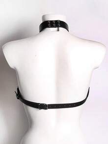 1件黑色鏈條pu皮革女性內衣配件,可調節長度,幻想角色扮演服裝 - 彩色 - 查看 3