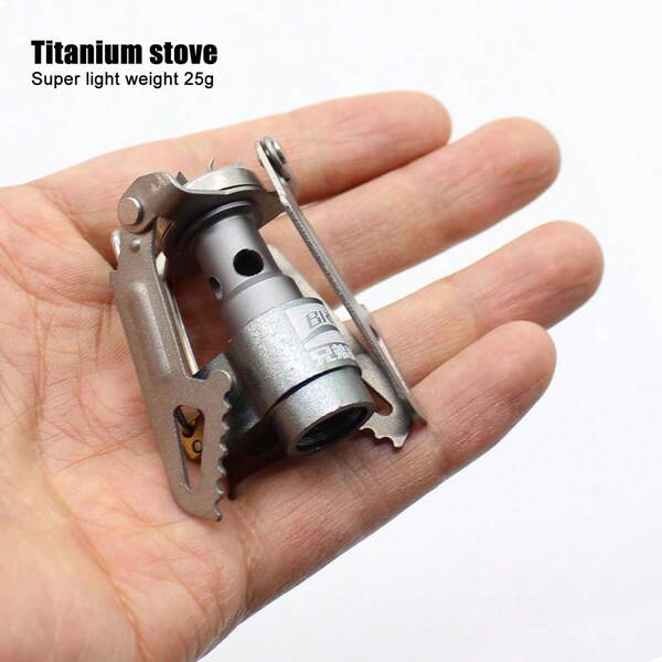1pc 2800w Titanium Alloy Ultra Lightweight Mini Camping Gas Stove
