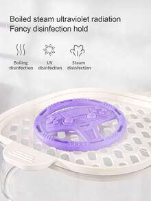 1pc Baby Steering Wheel Shaped Silicone Teethers, Chewable Toy And Teething Aid - Purple - View 9