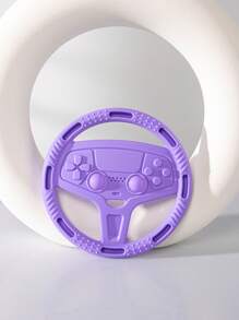 1pc Baby Steering Wheel Shaped Silicone Teethers, Chewable Toy And Teething Aid - Purple - View 3
