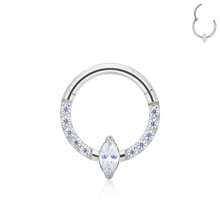 G23純鈦氧化鋯鼻環,男女皆宜的無縫鼻環,適用於體穿珠寶飾品 - 立方氧化鋯隔環 - 查看 12