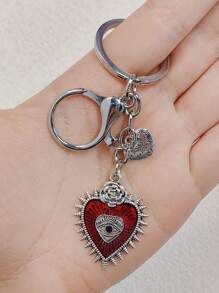 哥德式心眼元素鑰匙扣,適合作為情人節禮物或日常使用 - 彩色 - 查看 2