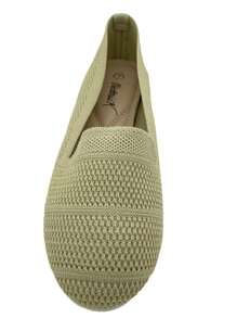 Ladies Fashion Perforated Knit Ballet Flats