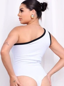 Women Bodysuits - 白色 - 查看 2