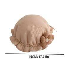 1入兒童純色可愛漏勺帽，適用於秋冬季的嬰兒帽，適用於女孩，可日常配戴，可調節 - 杏色 - 查看 4