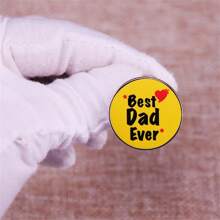 Broche De Mejor Papá Del Mundo, Regalo Del Dia Del Padre - Amarillo - Ver 3