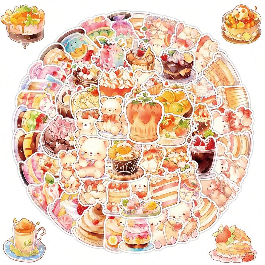 120 Sheets Dessert Stickers - Multicolor - View 1