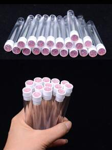 20 cái Trống Lông mi Bàn chải ống Thùng đựng hàng Có thể tái sử dụng Pha lê Dây da roi Mascara Wand Bình giữ nhiệt Loại vỏ - Hồng - Xem 2