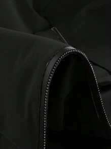 Alpha Camp 男士休閒夾克，春秋可拆卸連帽，戶外運動多口袋夾克 - 黑色 - 查看 5