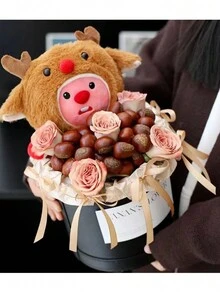 吐司海狸造型毛绒玩偶挂件，可爱卡通创意个性化包包吊坠 - 粉色 - 查看 9