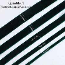 1pc 4.57m/15ft Olive Green Single-Sided Non-Stretch Colorful Flocked Ribbon, Flocked Satin Ribbon, Flocked Bow Ribbon For DIY Clothing, Christmas Tree, Cabinet, Christmas, Valentine's Day Holiday Decoration (Length May Vary Slightly Due To Handmade Measurement) - Dark Green - View 2