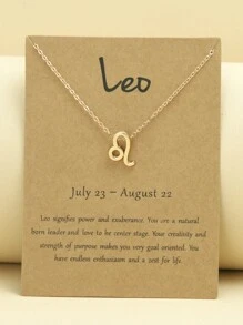 1 件 12 星座符號吊墜項鍊,帶生肖卡,鎖骨鏈,派對幸運生日禮物,女士日常佩戴 - 金黃色 - 查看 5