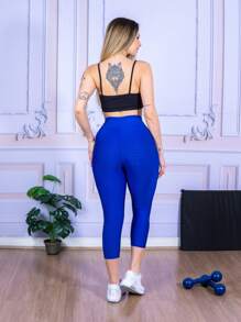LLEVO Women Sports Leggings - 寶藍色 - 查看 5