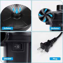 Inflador Portátil 160w Bombas De Aire Compresor Eléctrico Lagom Gr-109 Lebecom Inflar Y Desinflar Para Colchon Piscina Alberca Inflable 3 Boquillas S/m/l Accessorio Deportivo De Camping Alta Potencia - Negro - Ver 5