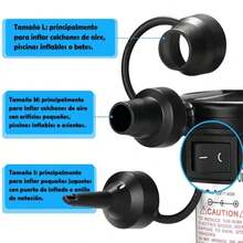 Inflador Portátil 160w Bombas De Aire Compresor Eléctrico Lagom Gr-109 Lebecom Inflar Y Desinflar Para Colchon Piscina Alberca Inflable 3 Boquillas S/m/l Accessorio Deportivo De Camping Alta Potencia - Negro - Ver 8