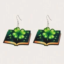 2入組新款時尚聖派屈克節主題愛爾蘭派對假日女士耳環及吊墜套裝 - 1 - 查看 1