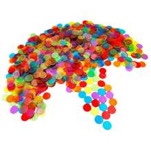 1000 Pieces 3/4 Inch Plastic Transparent 6 Color Bingo Counting Chips With Bag - For Large Group Games, Game Night & Educational Activities