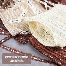 String Curtain Panel, Glitter Door Wall Window Doorways Panel Fly Screen Fringe Room Divider Blinds, Decorative Tassel Ribbon Strip Silver Screen For Living Room,Party Events - Gold - View 5