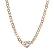 1入流行經典水晶浪漫心形吊墜項鍊,女士細簡領子飾品生日禮物 - 心形 - 查看 7