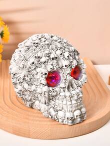 1个树脂骷髅头造型螺丝头工艺品，个性化装饰品，适用于家居办公室装饰 - 彩色 - 查看 2