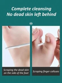 2 件装不锈钢修脚刮刀老茧刀、修脚刷工具、脚锉死皮去除工具 - 銀色 - 查看 4