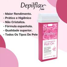 Kit 2 Hot Wax For Hair Removal Depilflax Roll-On Depilatory Waxing Refill - 粉紅色的 - 查看 3