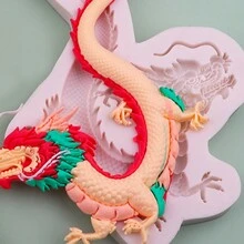 新年龙年系列Tion硅胶模具DIY祥云泼墨甜点装饰模具 - 淺灰色 - 查看 6