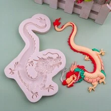 新年龙年系列Tion硅胶模具DIY祥云泼墨甜点装饰模具 - 淺灰色 - 查看 1