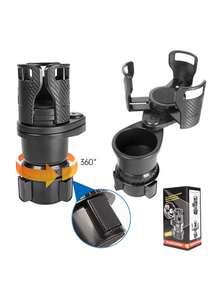 1入組汽車置物杯架,多功能旋轉汽車中控臺飲料架跨境一分為二雙層收納架杯架 - 黑色 - 查看 11