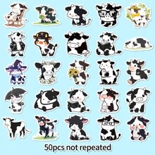 50pcs/Pack Cute Cartoon Black And White Cow Doodle Pp Stickers, Perfect For Decorating Water Bottles, Skateboards, Notebooks, Laptops, Mugs, Luggage, Children's Materials, Students' Diary Stickers,Cow Stickers,Cute Stickers,Stickers,Cow Stickers,Cute Stickers,Cute Black And White Stickers,Bulk Stickers,School Bottles For Kids,Cow Notebook,Stickers>Kid,Cute Cow,Cow Stickers,Stickers,Kids Stickers,Stickers,Cow,Cow Stickers