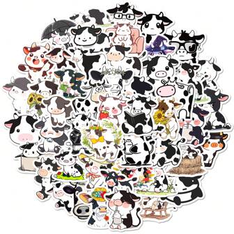50pcs/Pack Cute Cartoon Black And White Cow Doodle Pp Stickers, Perfect For Decorating Water Bottles, Skateboards, Notebooks, Laptops, Mugs, Luggage, Children's Materials, Students' Diary Stickers,Cow Stickers,Cute Stickers,Stickers,Cow Stickers,Cute Stickers,Cute Black And White Stickers,Bulk Stickers,School Bottles For Kids,Cow Notebook,Stickers>Kid,Cute Cow,Cow Stickers,Stickers,Kids Stickers,Stickers,Cow,Cow Stickers