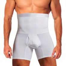 Men Gym Shorts Tummy Control Shorts Body Shaper Compression High Waist Trainer Belly Tummy Control Slimming Shapewear Boxer Underwear - White - View 1