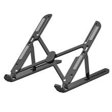 1pc Portable Home Office Tablet Table Stand, Adjustable Height Laptop Stand Aluminum Laptop Stand - Black - View 3