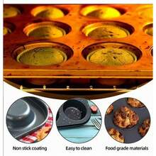 Molde Charola Repostería Cup Cakes Panqués Muffins Mantecada - Negro - Ver 7