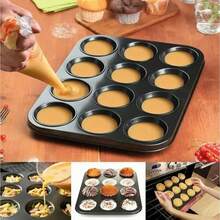 Molde Charola Repostería Cup Cakes Panqués Muffins Mantecada - Negro - Ver 10