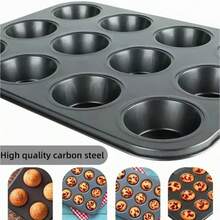 Molde Charola Repostería Cup Cakes Panqués Muffins Mantecada - Negro - Ver 3
