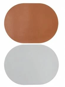 平面防滑紋飯墊棕色pu皮墊裝配到北歐餐桌,保溫和杯子清潔墊板,雙用餐墊 - 棕色 - 查看 6