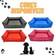 Kit Cama Pet Luxo Almofada Cobertor Tapete e Coleira Peitoral Media Caminha Impermeável Anti Alérgica Retangular 50 X 40Cm