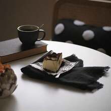 8pcs/Pack Black Fringed Napkins (32x32cm) - Black - View 1