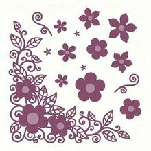 1 個小紅花花束金屬碳鋼紙藝術壓花切割模具,diy 切割和黏貼薄專輯藝術裝飾壓花工具 - 銀色 - 查看 3