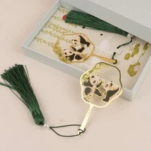 1入組中式熊貓和竹設計流蘇金屬書籤,是給留學生或老師的理想禮物 - 彩色 - 查看 9