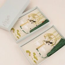 1入組中式熊貓和竹設計流蘇金屬書籤,是給留學生或老師的理想禮物 - 彩色 - 查看 1