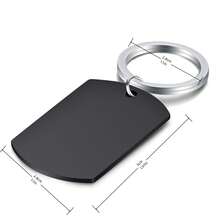 1pc, Stainless Steel Smooth  Keychain Can Be Engraved DIY Key Chain Creative Keychain, Backpack Pendant, Bag Charms, Birthday Gifts, Party Favors Casual - Black - View 3