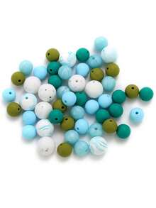 1 套矽膠珠散珠 Diy 珠寶製作彩色配件